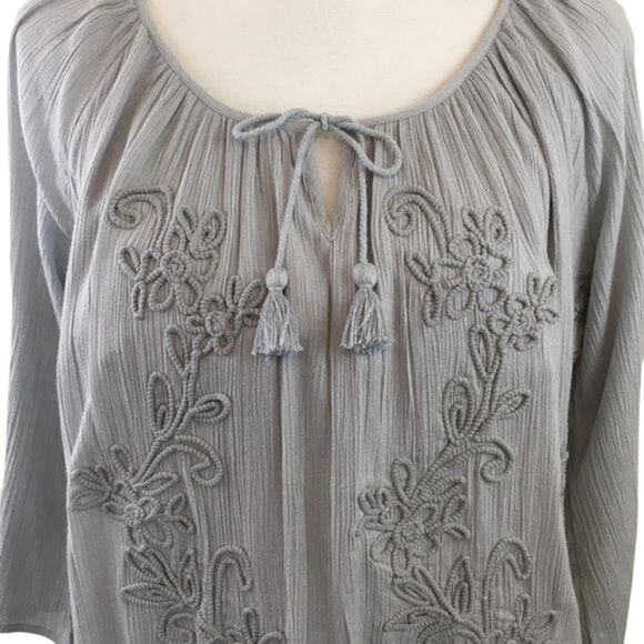 Soft Surroundings Gray Top Soutache Cording Size XS - Picture 3 of 9